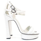 Karina IK White heeled platform sandals
