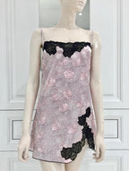 Cotton Club Couture Rose Satin & Leavers Lace Chemise
