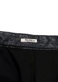 Black Crackled Leather Pencil Skirt