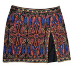 ESCADA Beaded Multi-Colored Paisley Print Mini Skirt