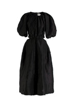Aje. Mimosa Black Puff Sleeve Midi Dress