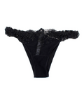 La Perla Zephyr Brazilian Brief in black Lycra with embroidered tulle