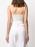 P.A.R.O.S.H White Satin Cropped Bustier