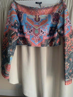 Abstract Printed Off The Shoulder Top