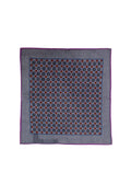 Timothy Everest Grey and Purple Patterned Pocket Square