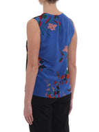 Multicolour silk sleeveless top