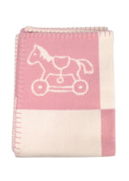 Hermes Pink Wool and Cashmere Adada Avalon Baby Blanket