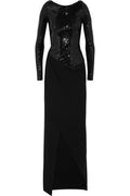 Donna Karan Sequin Embellished Stretch Jersey Gown