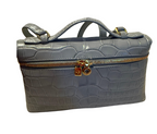 LORO PIANA Grey Extra Pocket L19 shiny Alligator Leather Pouch with cites