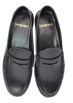 Saint Laurent Black Leather Moccasins