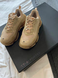Balenciaga beige leather & mesh Triple S Clear Sole trainers