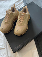 Balenciaga beige leather & mesh Triple S Clear Sole trainers