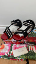Crystal Embellished Sport Strap Sandals