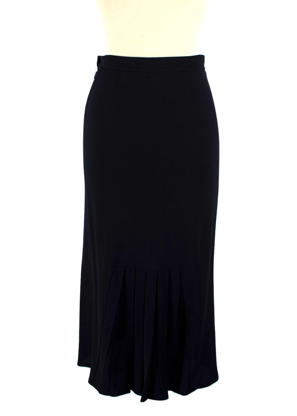 Balmain Navy Blue Midi Skirt