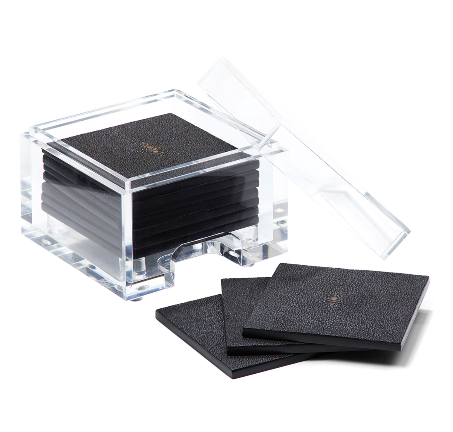 Posh Trading Company Coastbox with Faux Shagreen Coasters (Set of 8)