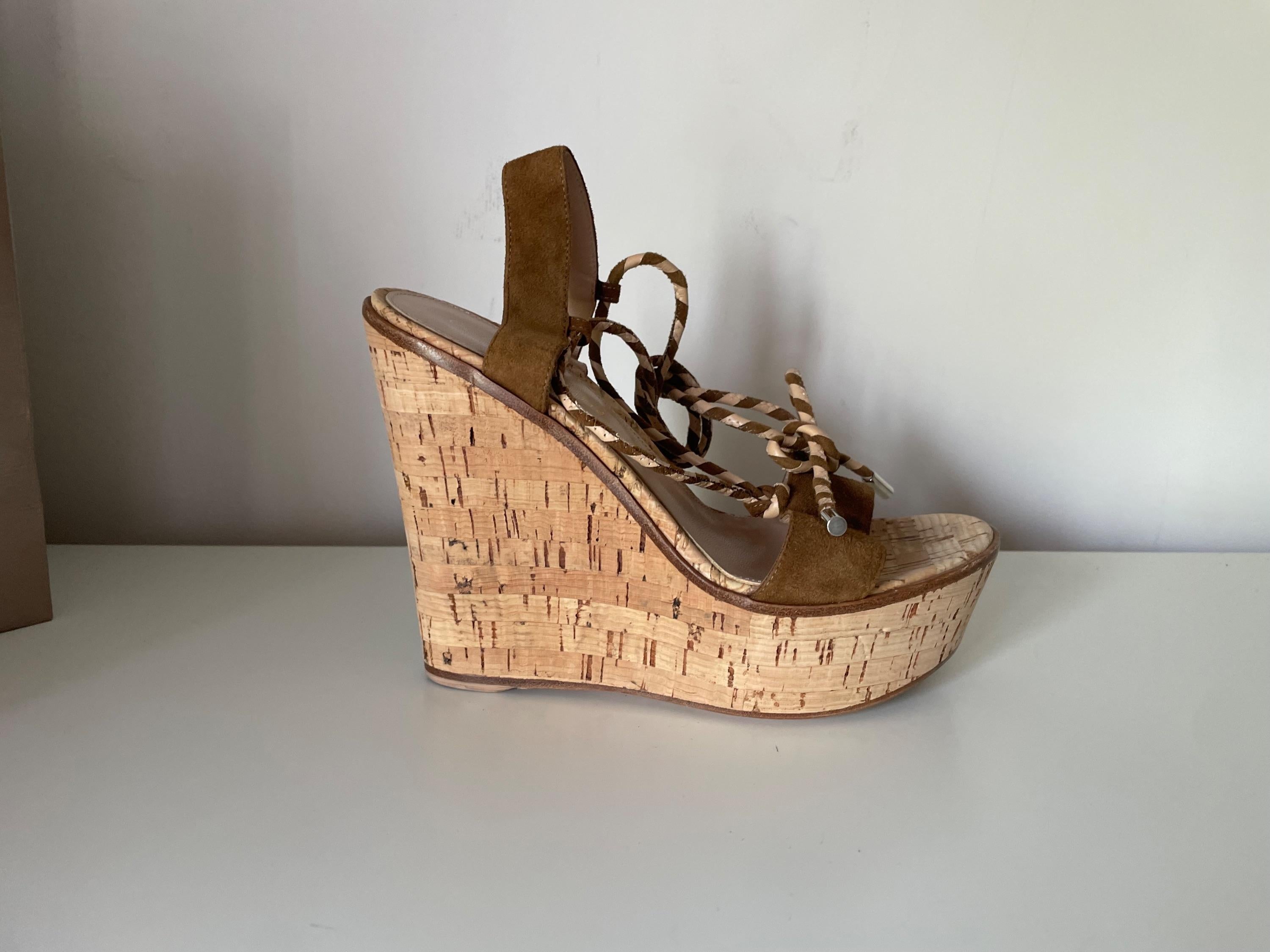 Gianvito Rossi Lace Up Platform Wedges