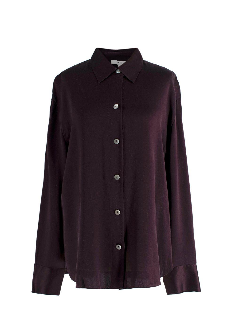 Vince Burgundy Silk Blouse