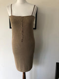 JOSEPH gold silk slip dress