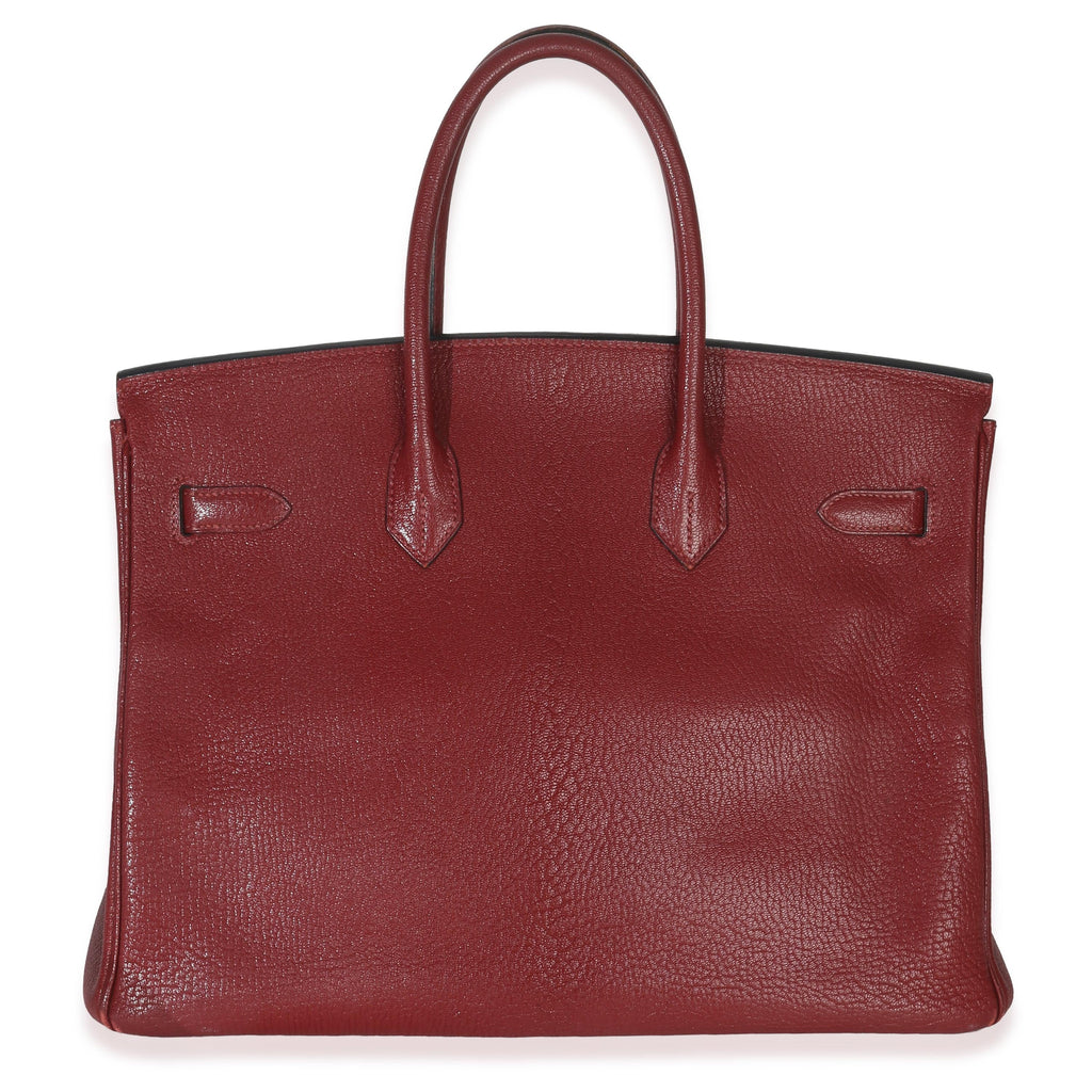 Hermès  Chevre de Coromandel Birkin 35 PHW Rouge Grenat