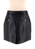 Coach Black Leather Mini Skirt