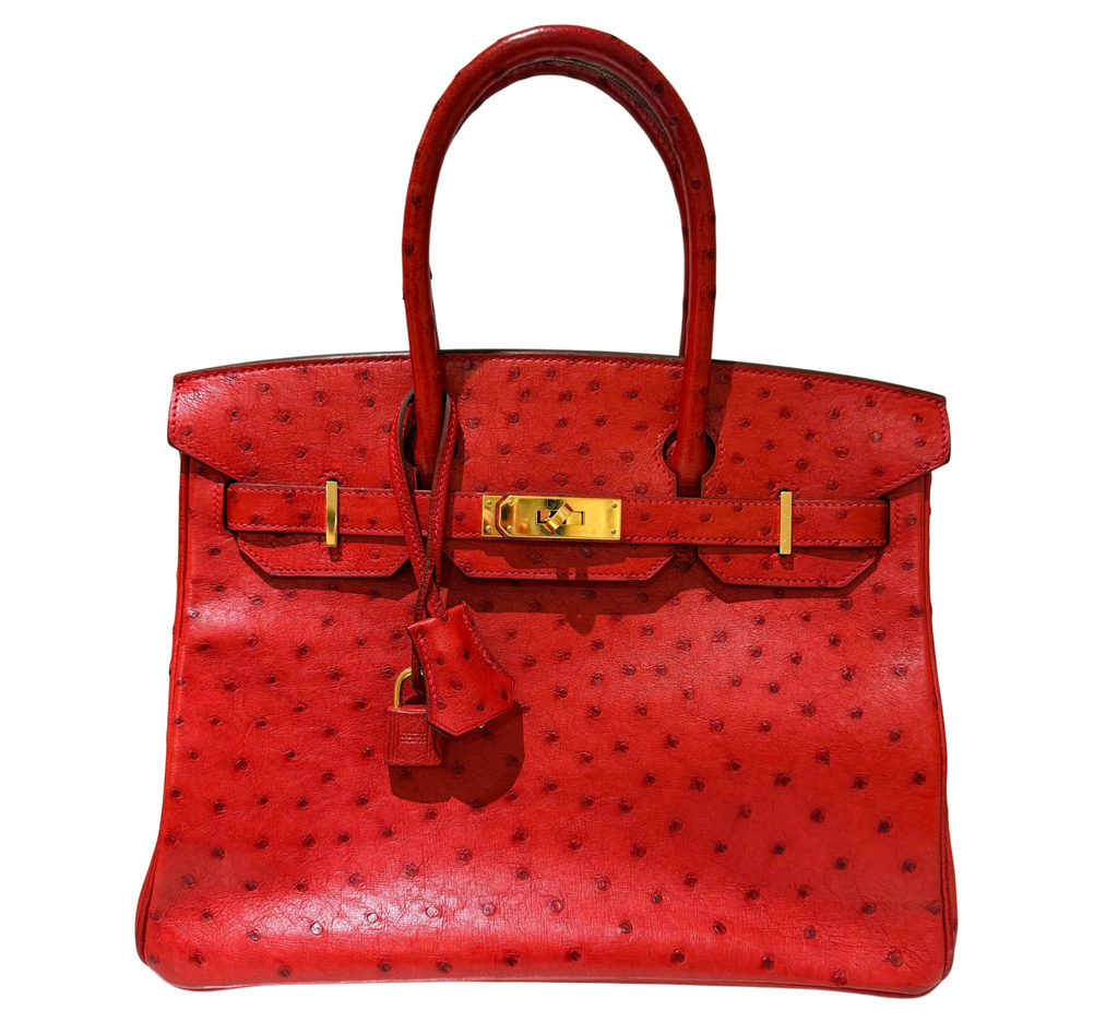 Hermes Birkin 30 in Red Ostrich GHW