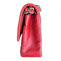 Red Quilted Lambskin Medium Classic Double Flap Bag
