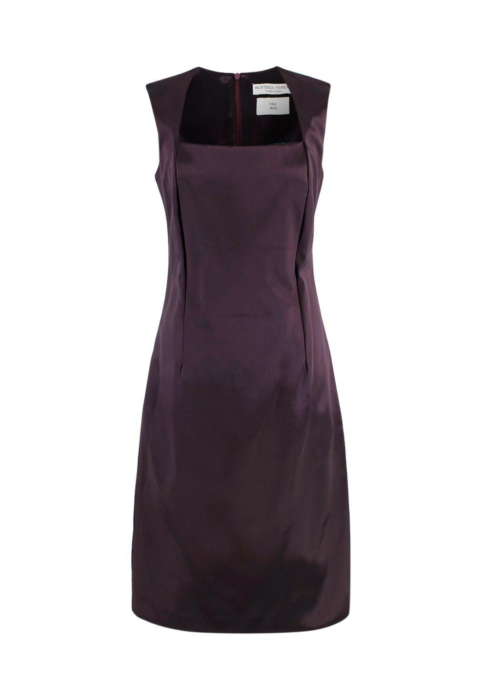 Bottega Veneta Square-neck Satin A-line Dress