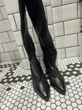 Stuart Weitzman Black Leather Point Toe Knee Boots