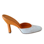 Prada Sabot linen and leather mules