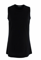 Black Cotton Jersey Vest