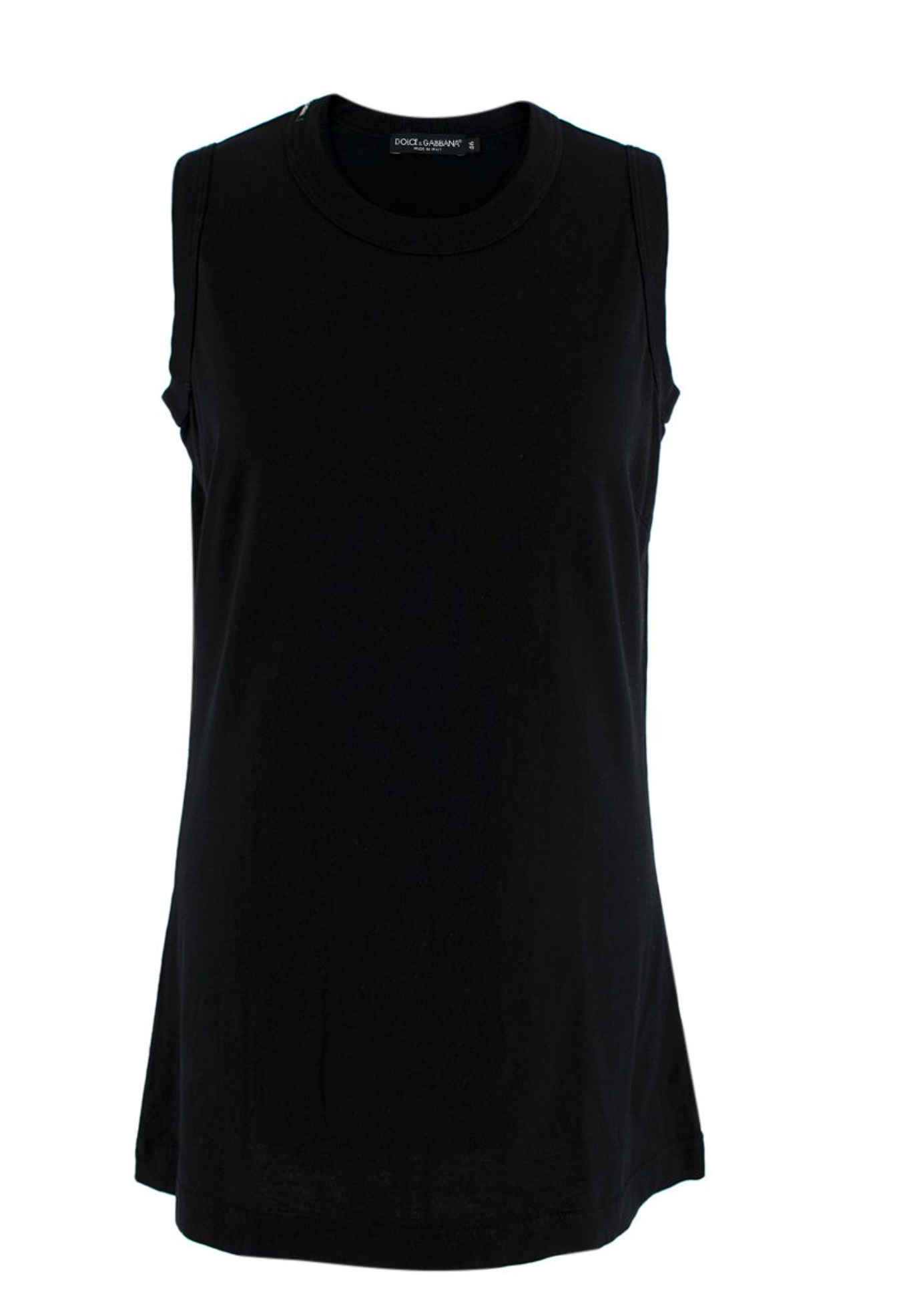 Black Cotton Jersey Vest