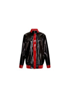 Leather Teddy Jacket With Contrast Trim