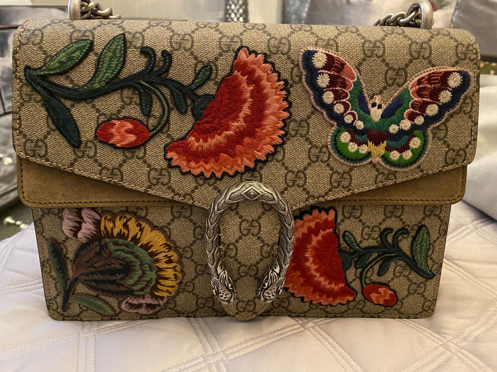 GG Supreme Embroidered Medium Dionysus Shoulder Bag