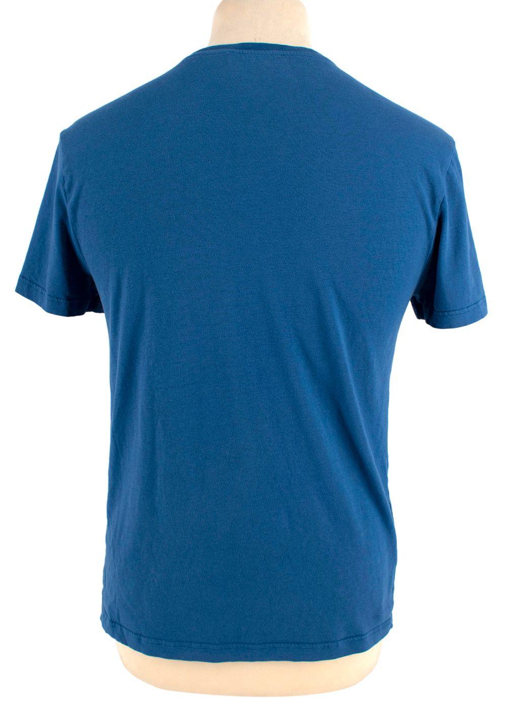 Blue Embroidered Logo T-shirt