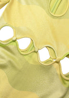 Alexis Chiara Lime Wave Cut Out Dress