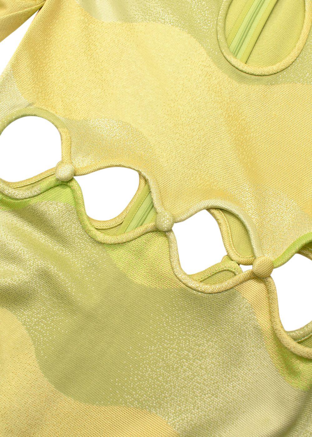 Alexis Chiara Lime Wave Cut Out Dress