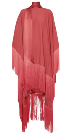 Pink Crepe Fringed Dress