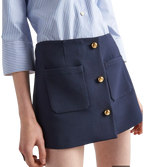 Prada Navy Blue Pocketed Mini Skirt