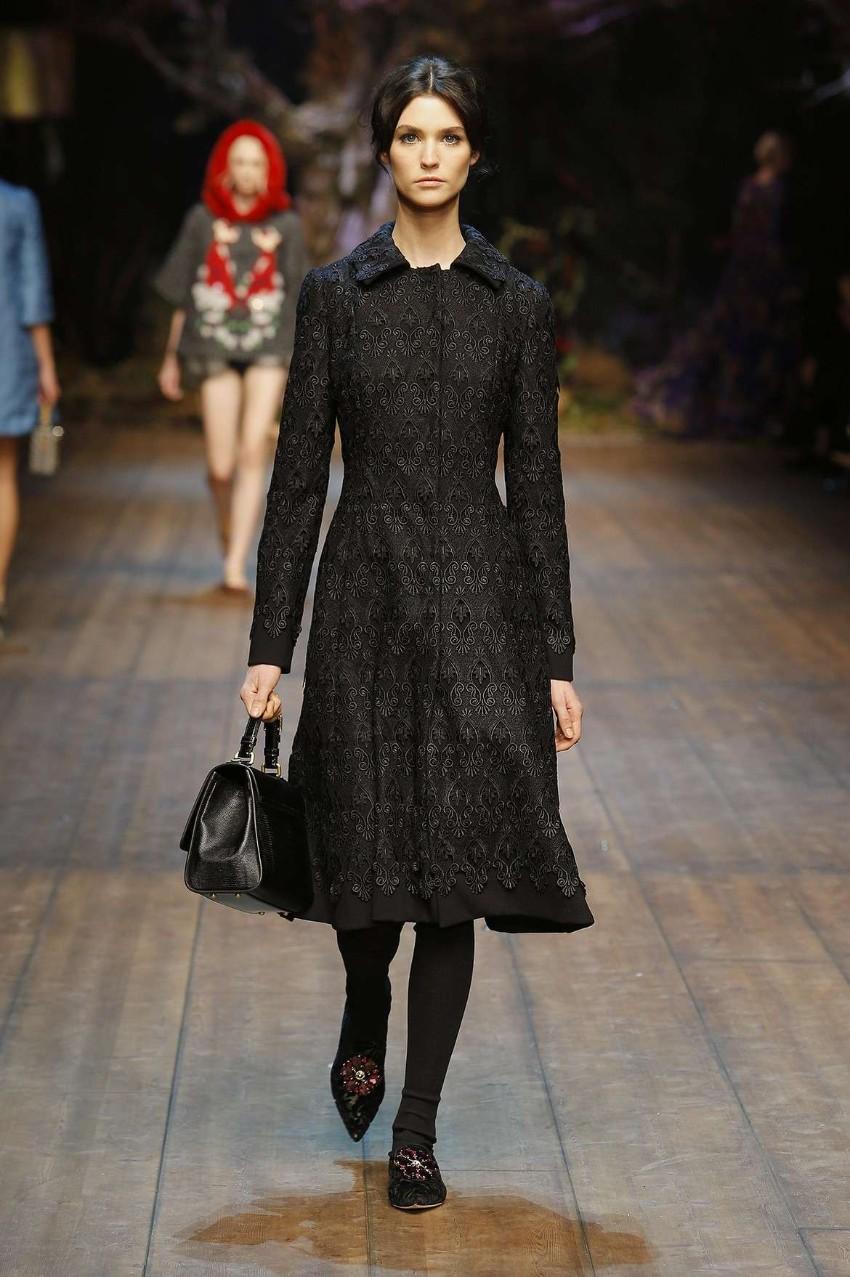 Dolce & Gabbana Wool Lace Longline Coat
