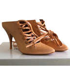 Givenchy Satin & Leather Lace-Up Sandals