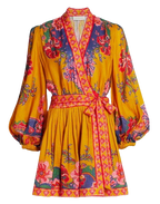 Zimmermann Orange Lovestruck Mini Dress