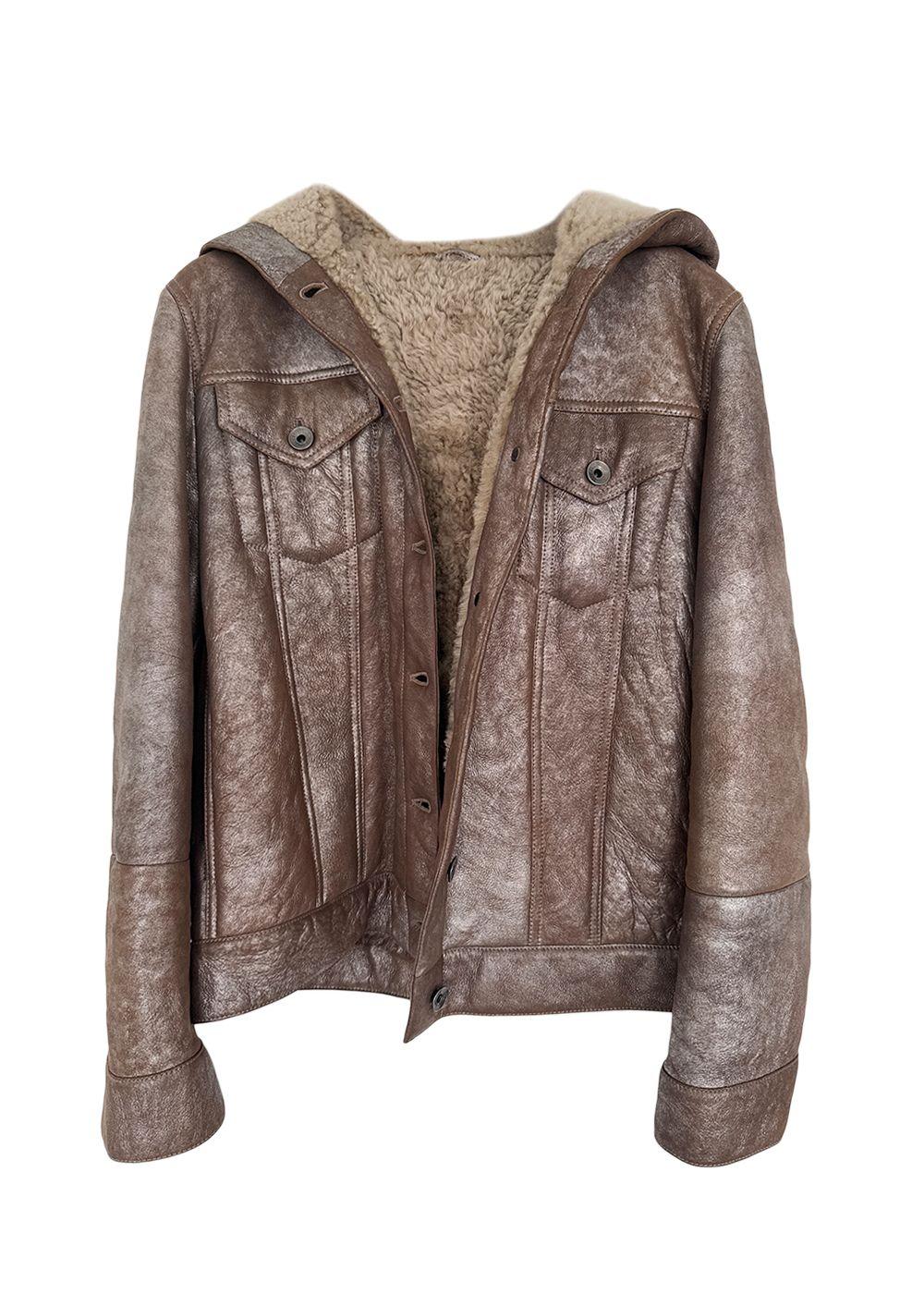 Brunello Cucinelli Metallic Brown Suede Jacket