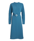 Edeline Lee Jacquard Belted Anna Midi Dress