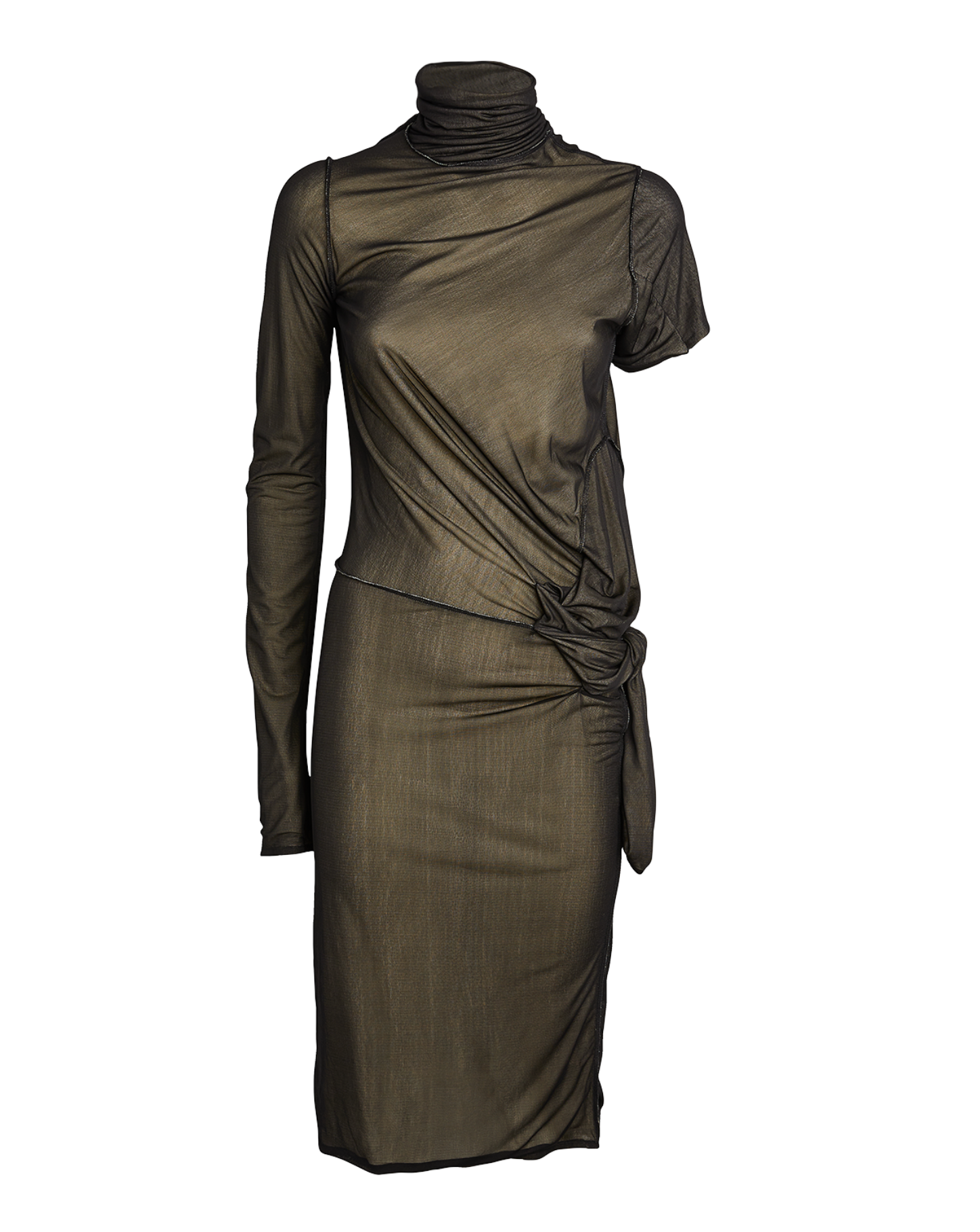 Maison Margiela Asymmetric Ruched Midi Dress