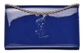 Saint Laurent Blue Patent Leather Belle du Jour Clutch Bag