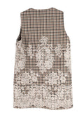 Mulberry Brown Tweed Asymmetric Waistcoat