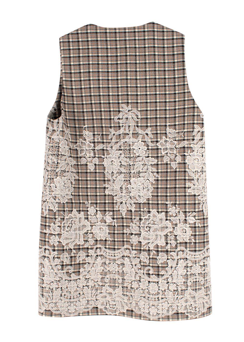 Mulberry Brown Tweed Asymmetric Waistcoat