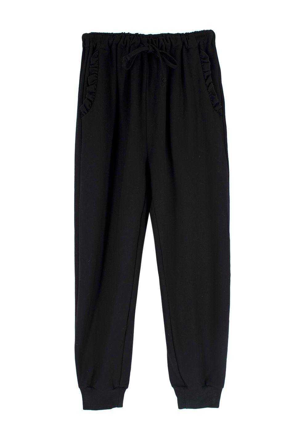 Simone Rocha Black Frill Detail Cuffed Joggers