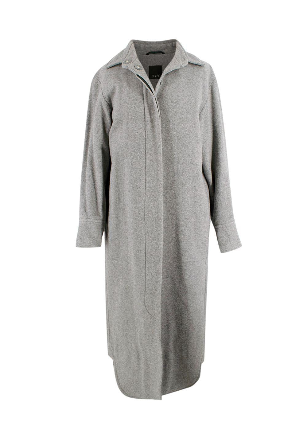 Bevza Grey Longline Wool Coat