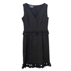 Boutique Moschino Black Sleeveless Broderie Waist Detail Dress